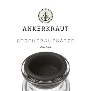 Ankerkraut Streueraufsätze für Korkengläser 3er-Set