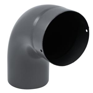 Raik Rauchrohrbogen / Ofenrohrbogen Emaille 150mm - 90° Bogen glatt Grau mit Reinigungsöffnung