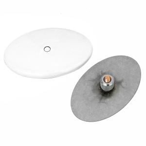 Raik Rauchrohrbogen / Ofenrohrbogen Emaille 150mm - 90° Bogen glatt Weiß mit Reinigungsöffnung