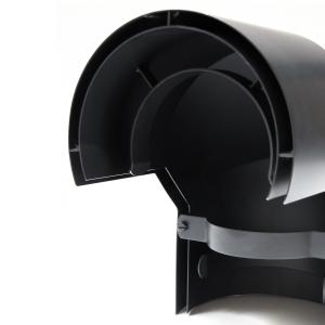 Rauchrohrbogen / Ofenrohr schwarz, Ø 150 mm, Thermoschild doppelt, 3-teiliger Bogen 90°
