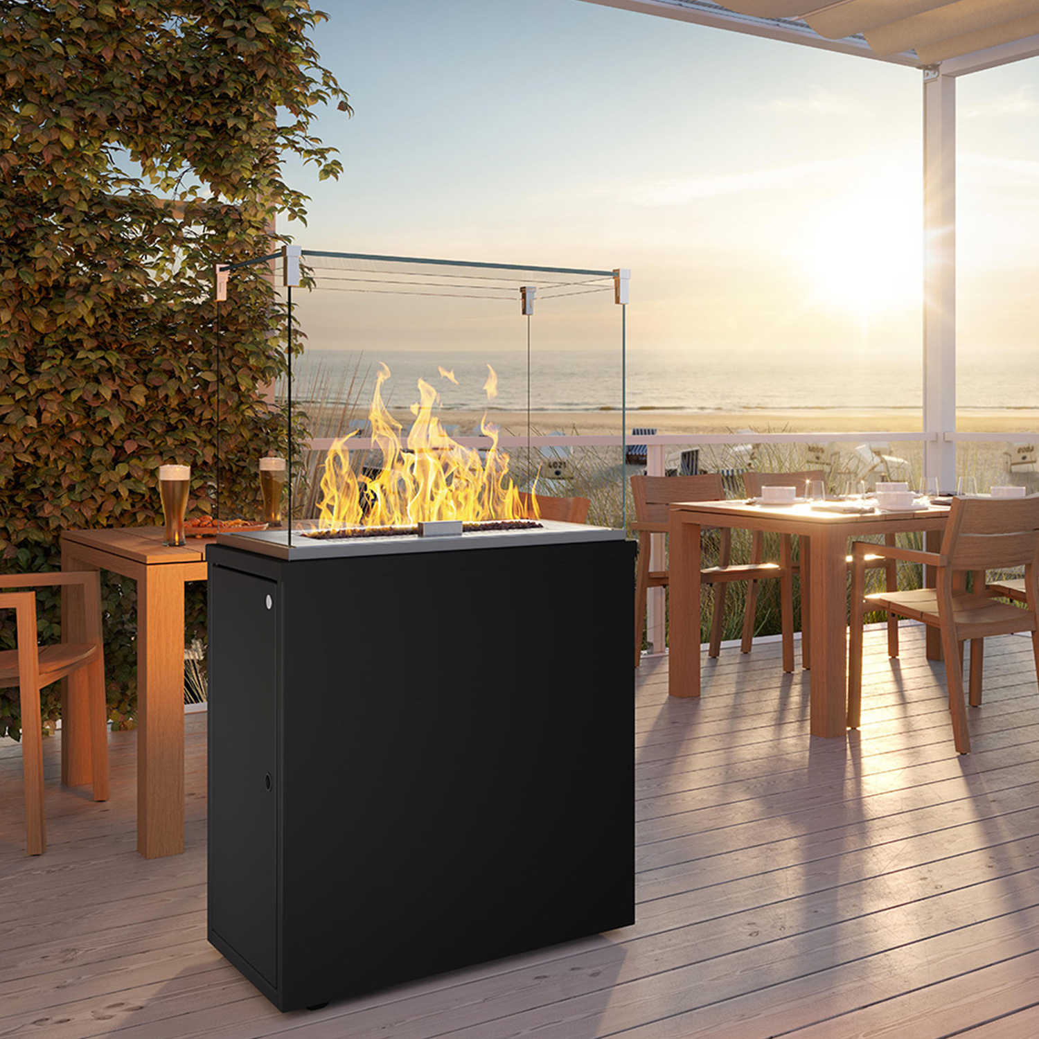 GRDN Fuora QXL Outdoor-Kamin Nero