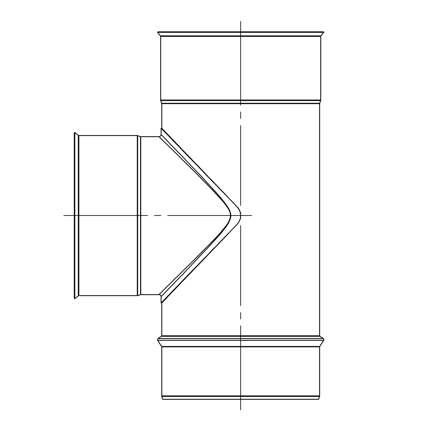 Opsinox Edelstahlschornstein 200mm T-Stück 90°