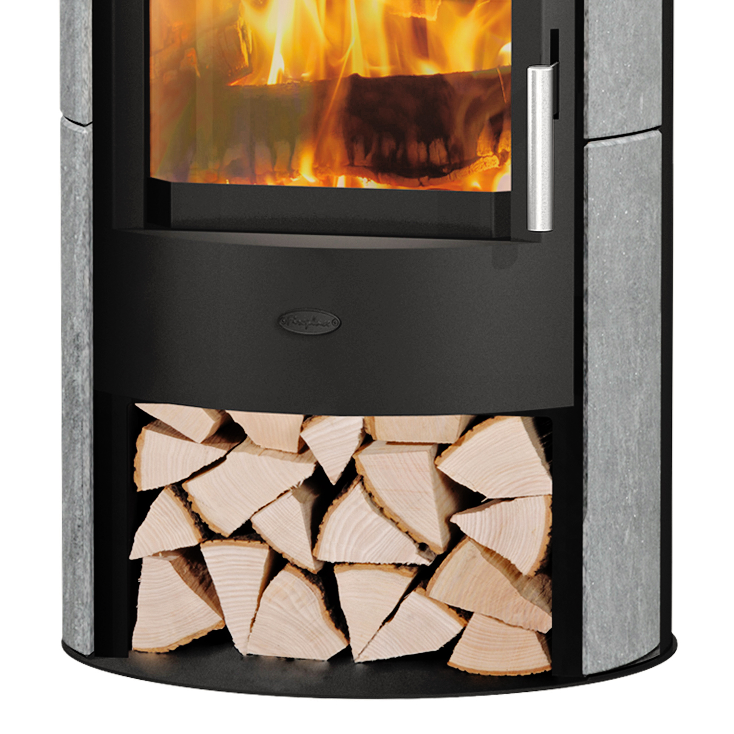 Fireplace Zaria Kaminofen Stahl Schwarz | Speckstein