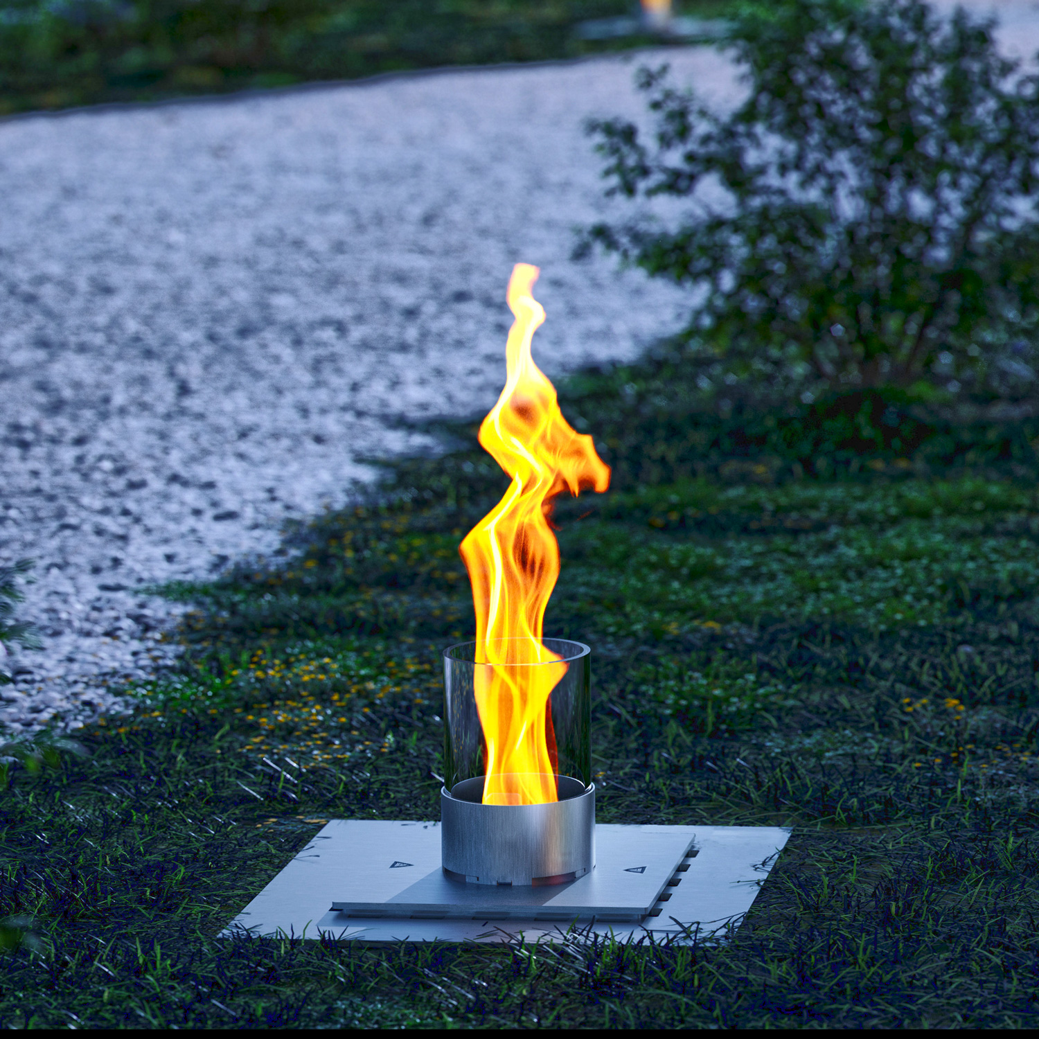 GRDN Kalayo terreno-Q Einbau-Feuersäule Edelstahl