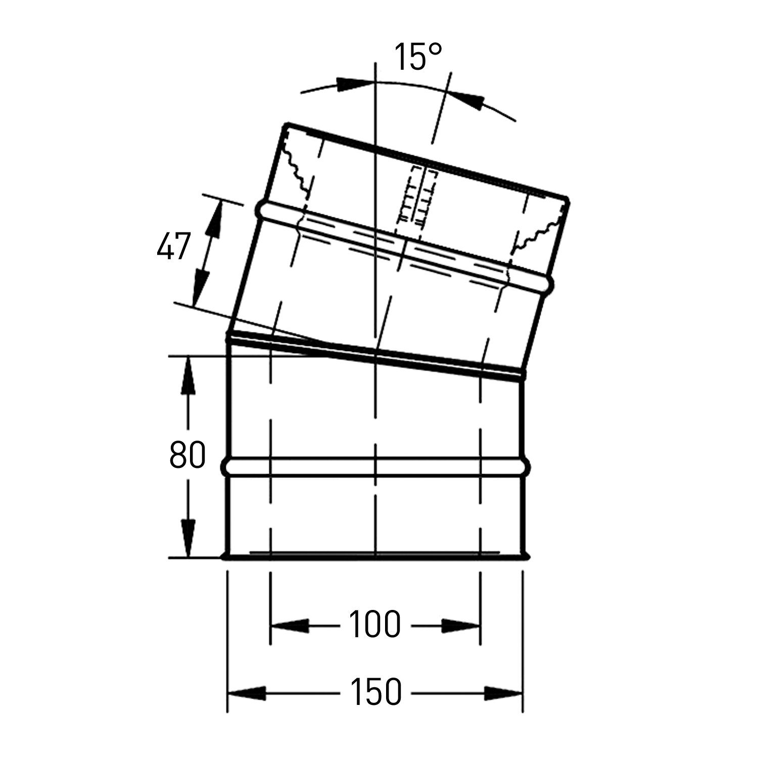 Trimline CC Bogen 15° 100-150