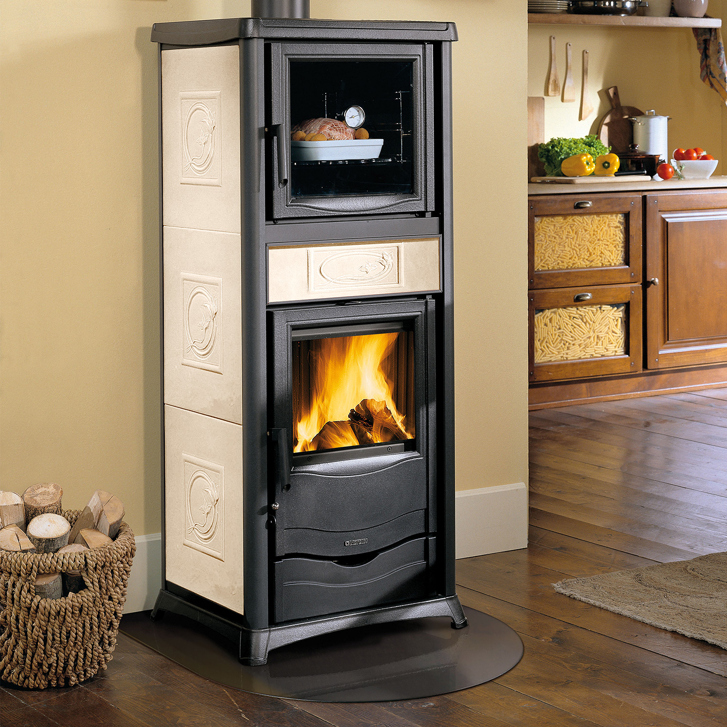 La Nordica Termorossella Plus Forno DSA 4.0 Wasserführender Kaminofen Liberty Panna