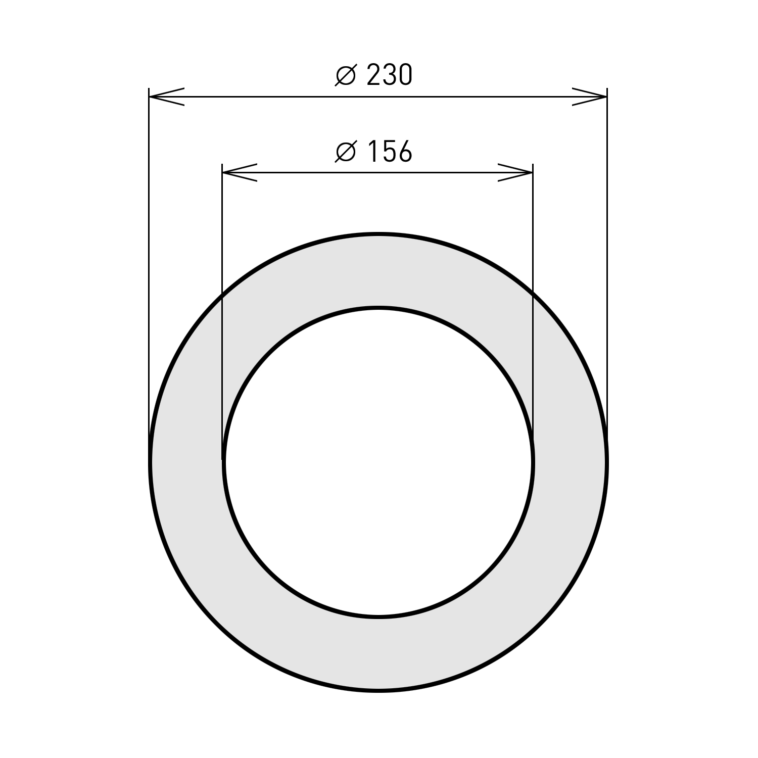 Raik Rauchrohr / Ofenrohr 150mm - Wandrosette gussgrau