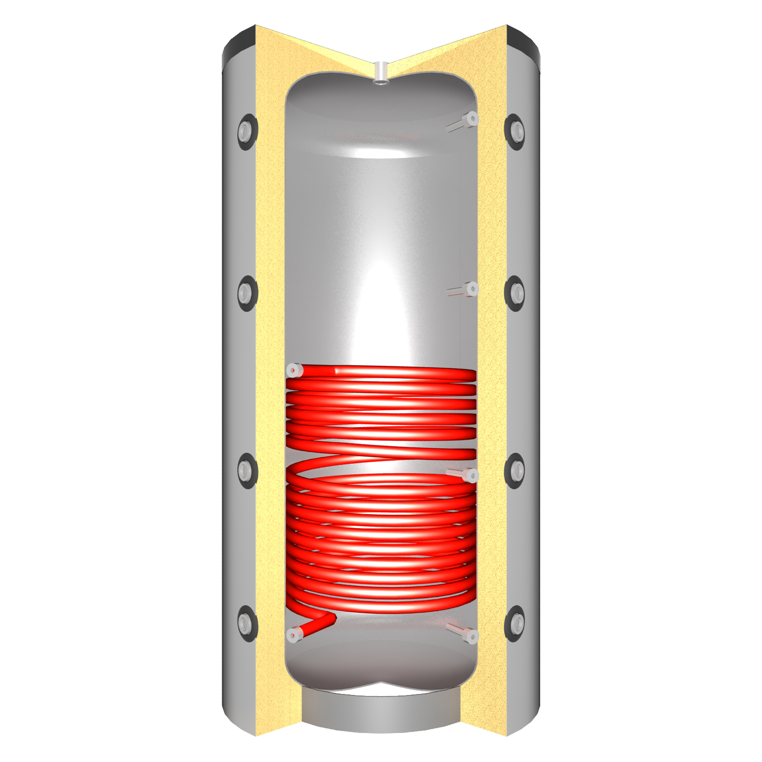 Pufferspeicher TPSR 1000 (887 Liter) mit 1x Solarwärmetauscher