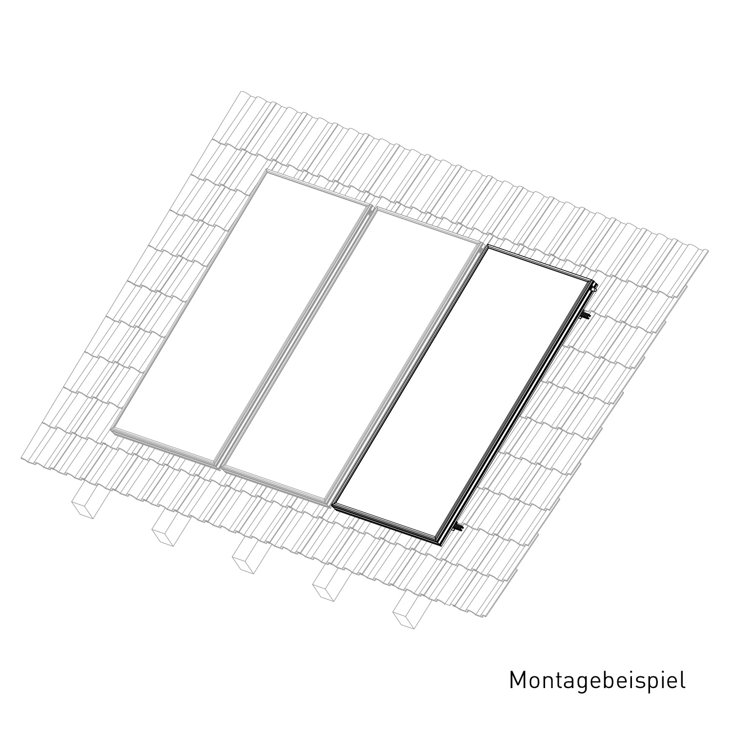 Sunex Standard Schrägdacherweiterungsset 25-60 Grad für 1 Flachkollektor Basicx 2.0