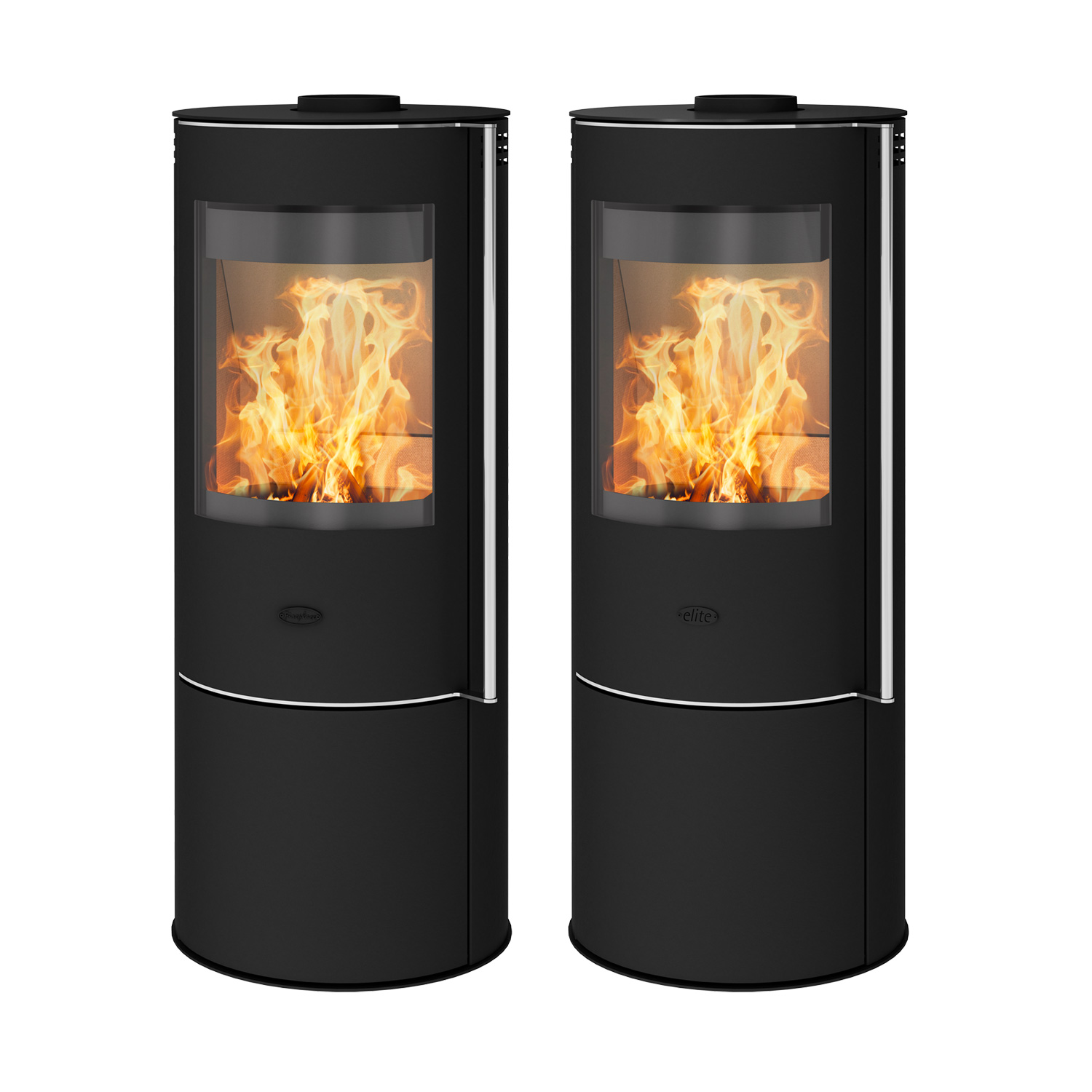 Fireplace Elite Livorno Kaminofen Glas Schwarz