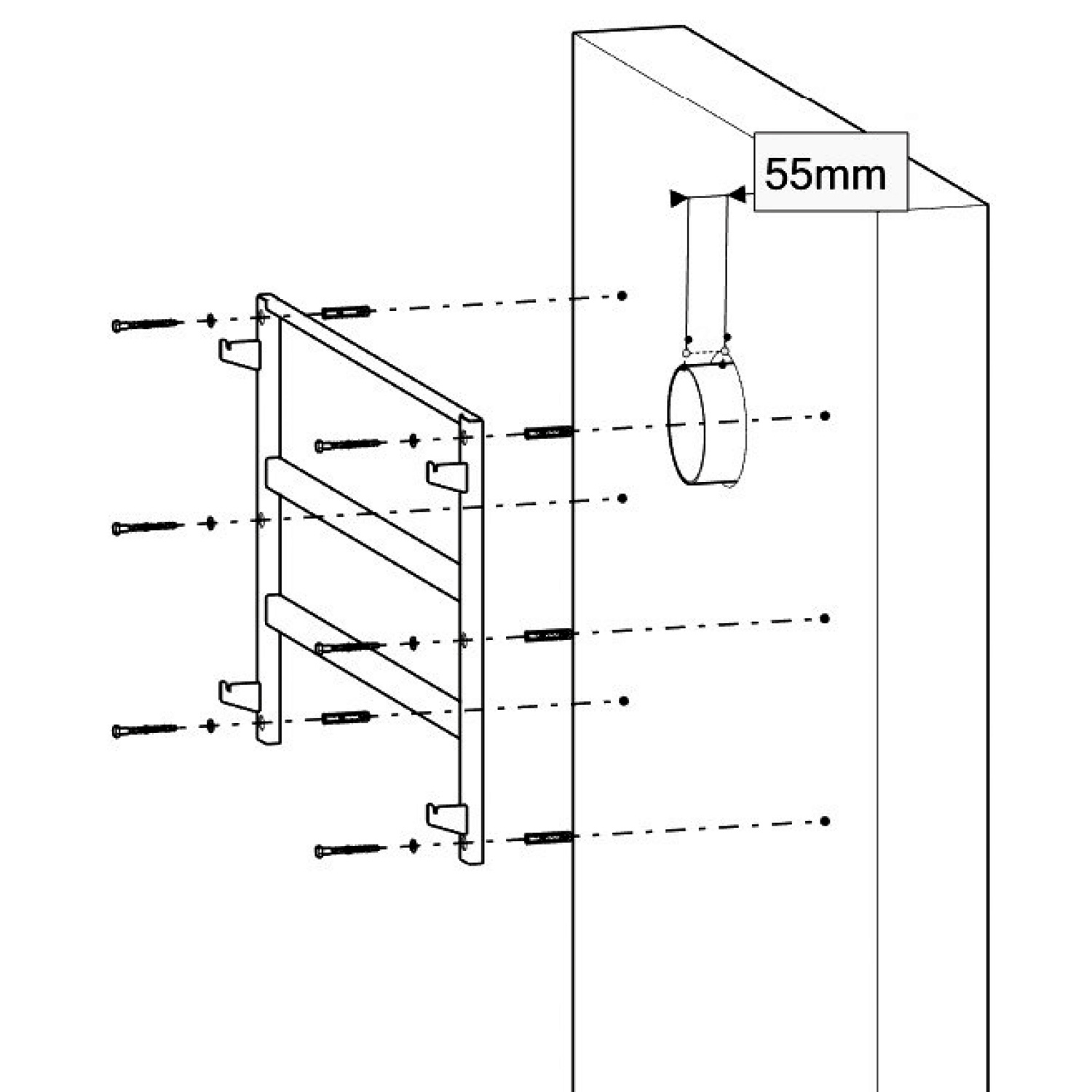 Oranier Wand-Montagerahmen für Ziva XL