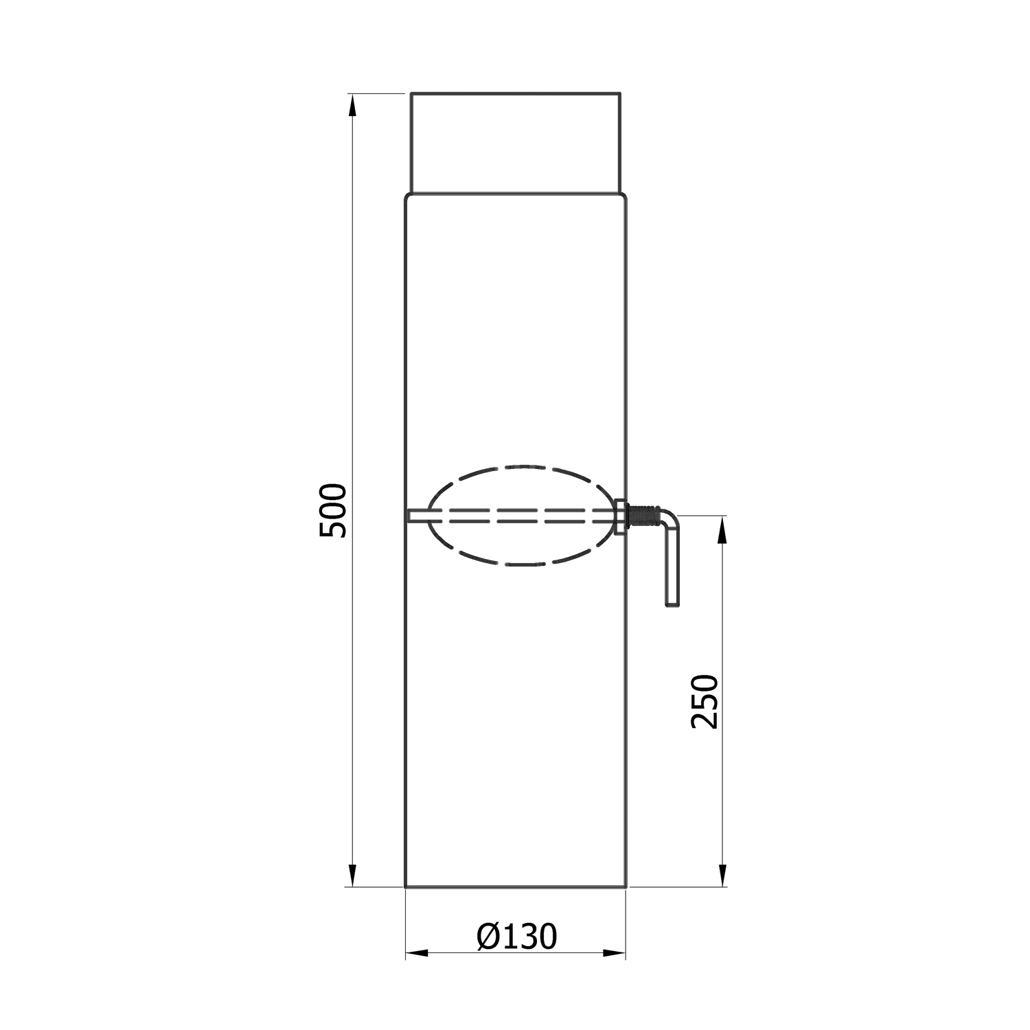 Raik Rauchrohr / Ofenrohr 130mm - 500mm mit Zugregulierung schwarz