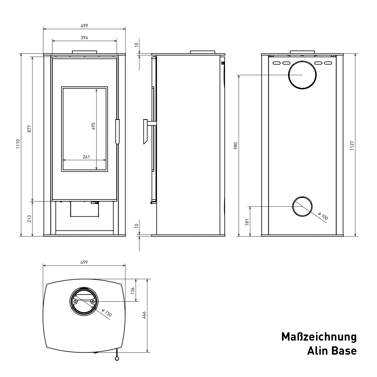 Schmitzker Alin Base Kaminofen Stahl Schwarz