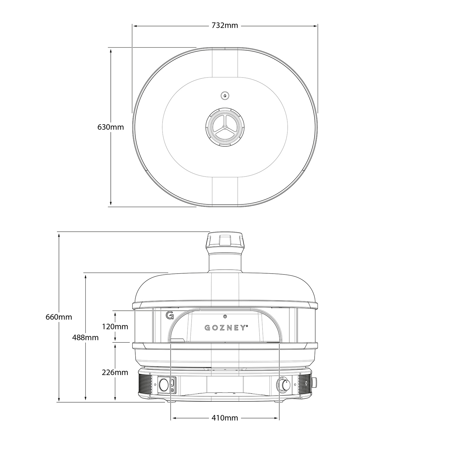 Gozney Dome Dual-Fuel Pizzaofen Off-Black