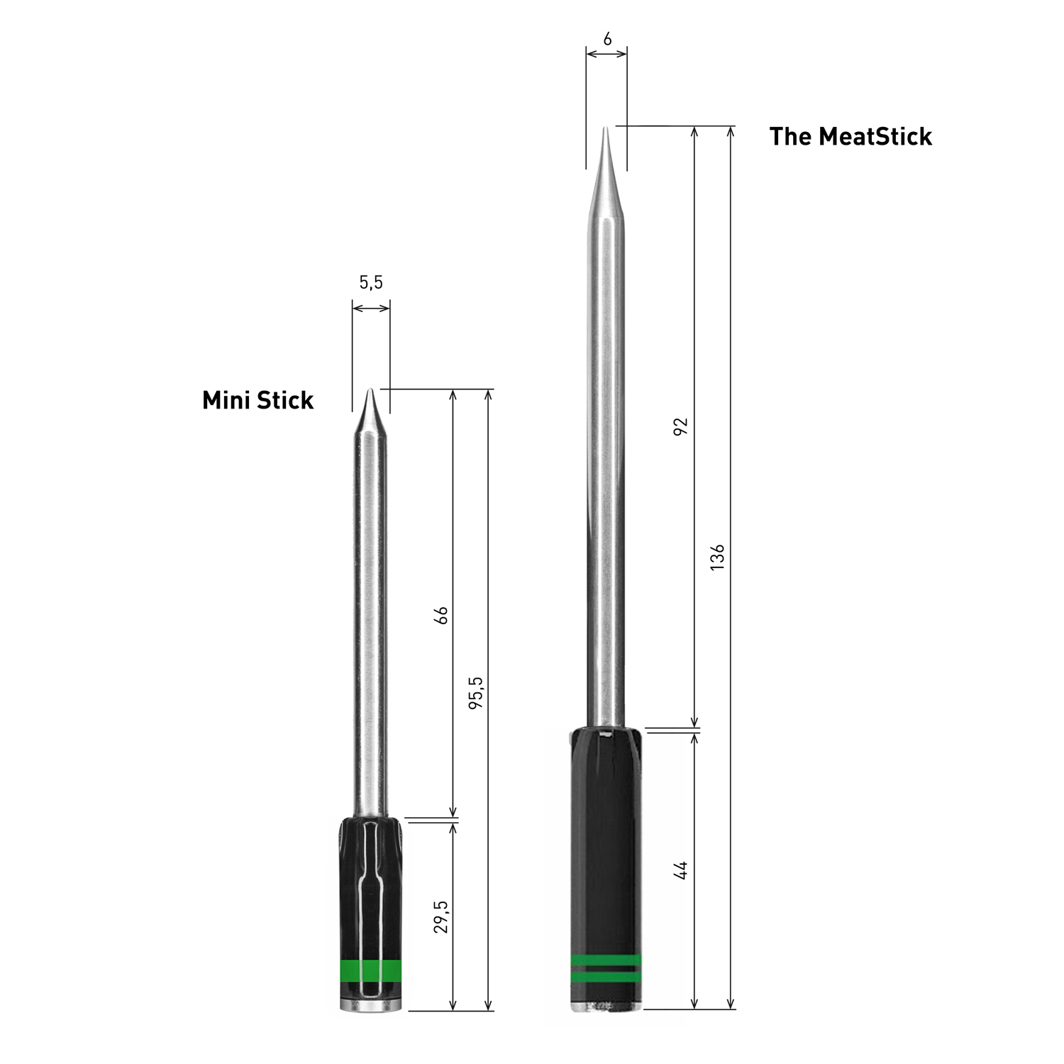 The MeatStick Mini Einzelstick Temperaturfühler Grün