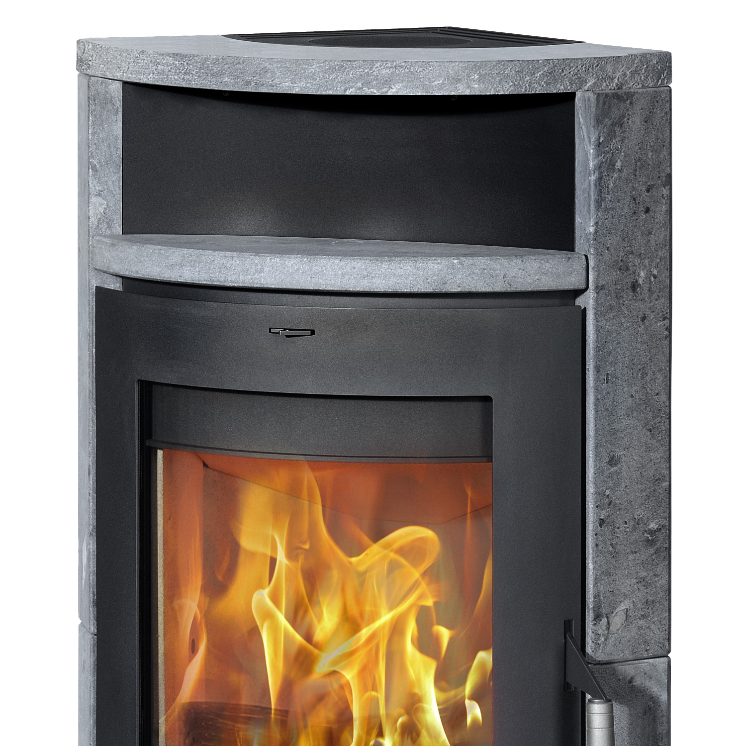 Fireplace Samba Eckkaminofen Stahl Schwarz Speckstein