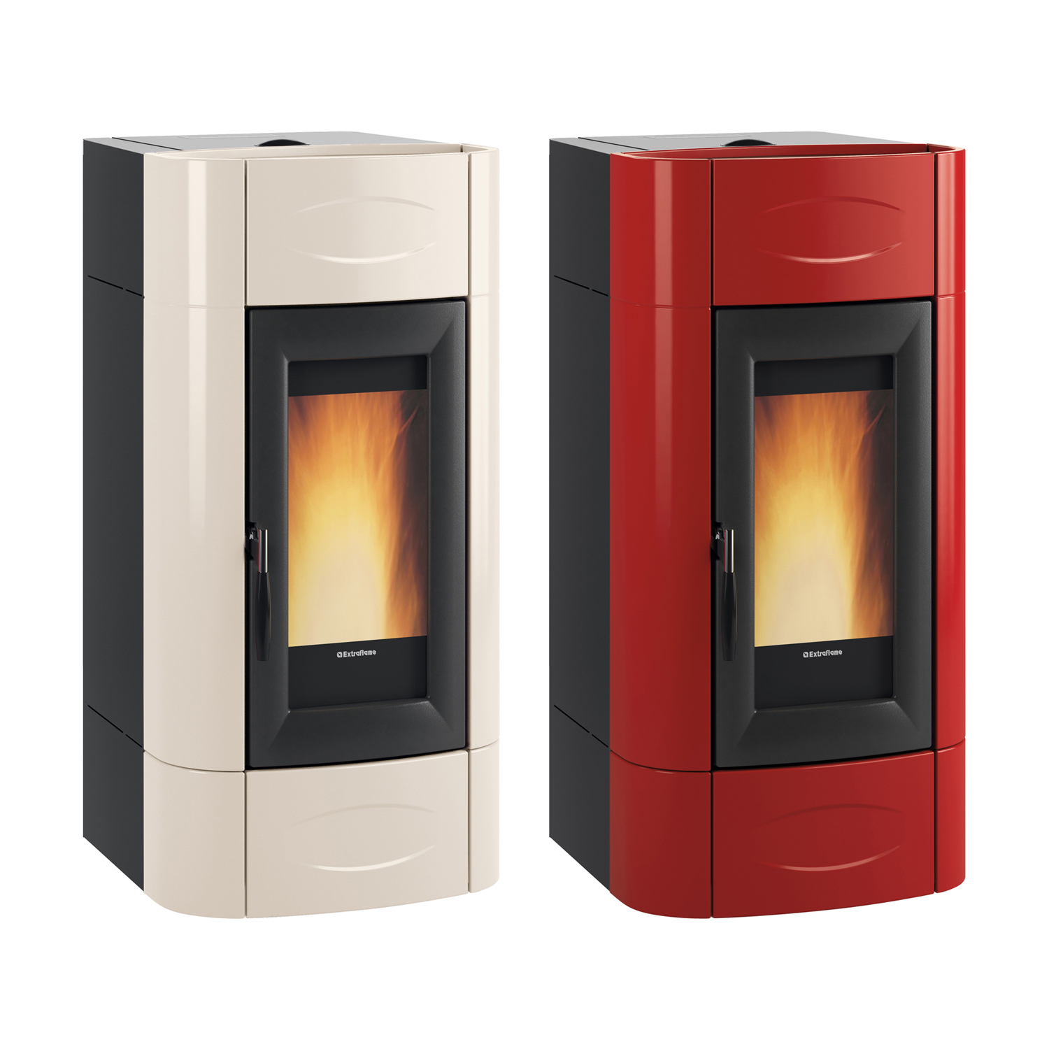 Extraflame Evolution Line Isidora Idro H20 wasserführender Pelletofen Bordeaux