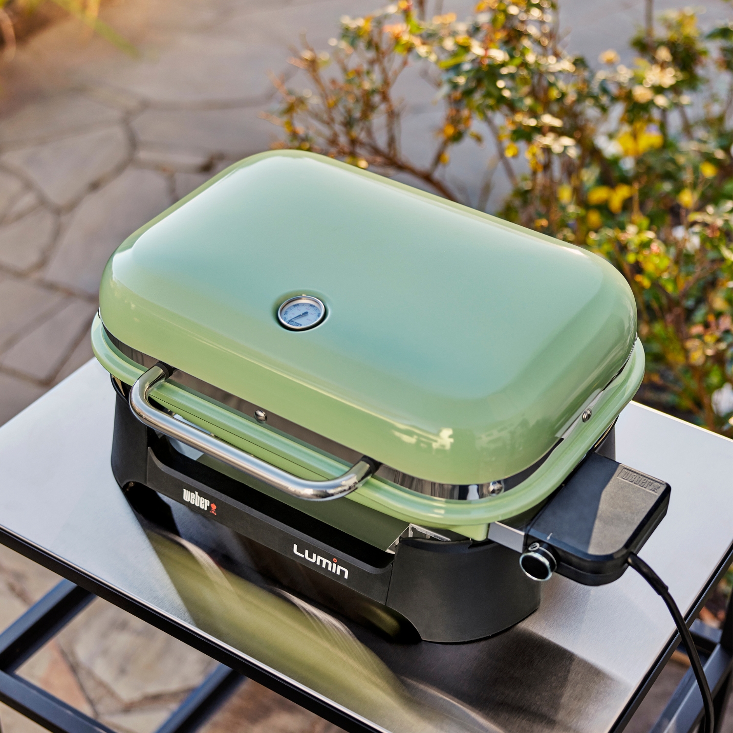 Weber Lumin Elektro-Tischgrill Mintgrün