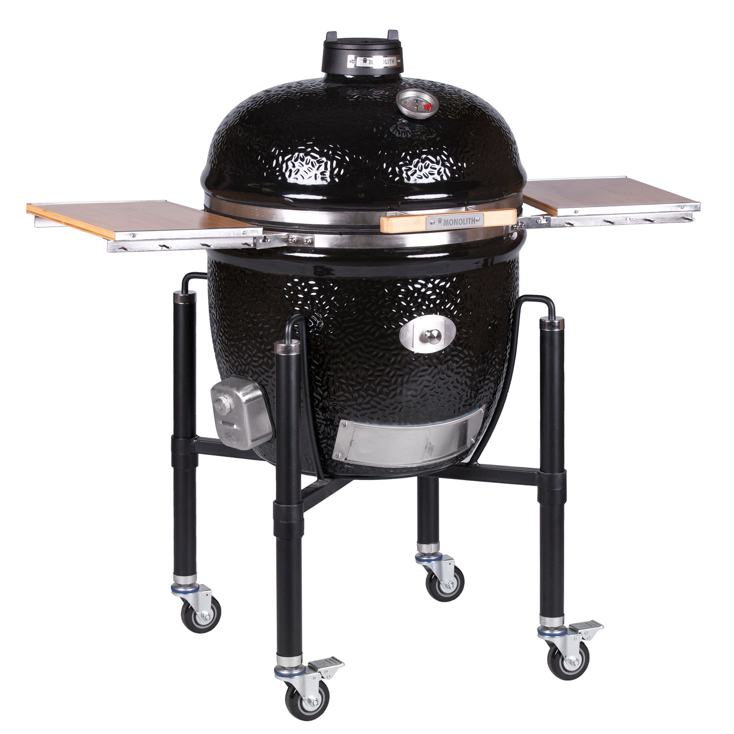 MONOLITH LeCHEF BBQ GURU Keramikgrill PRO-Serie 2.0 Schwarz mit Gestell und Seitentischen