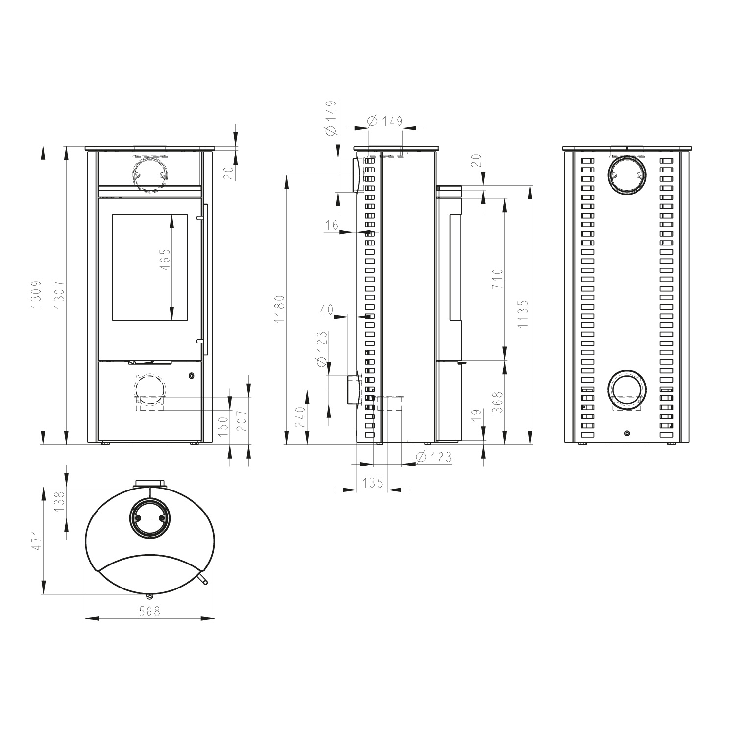 Olsberg Caldera II Compact Kaminofen Stahl Schwarz | Keramik Caffe Latte + 1 m³ Kaminholz gratis