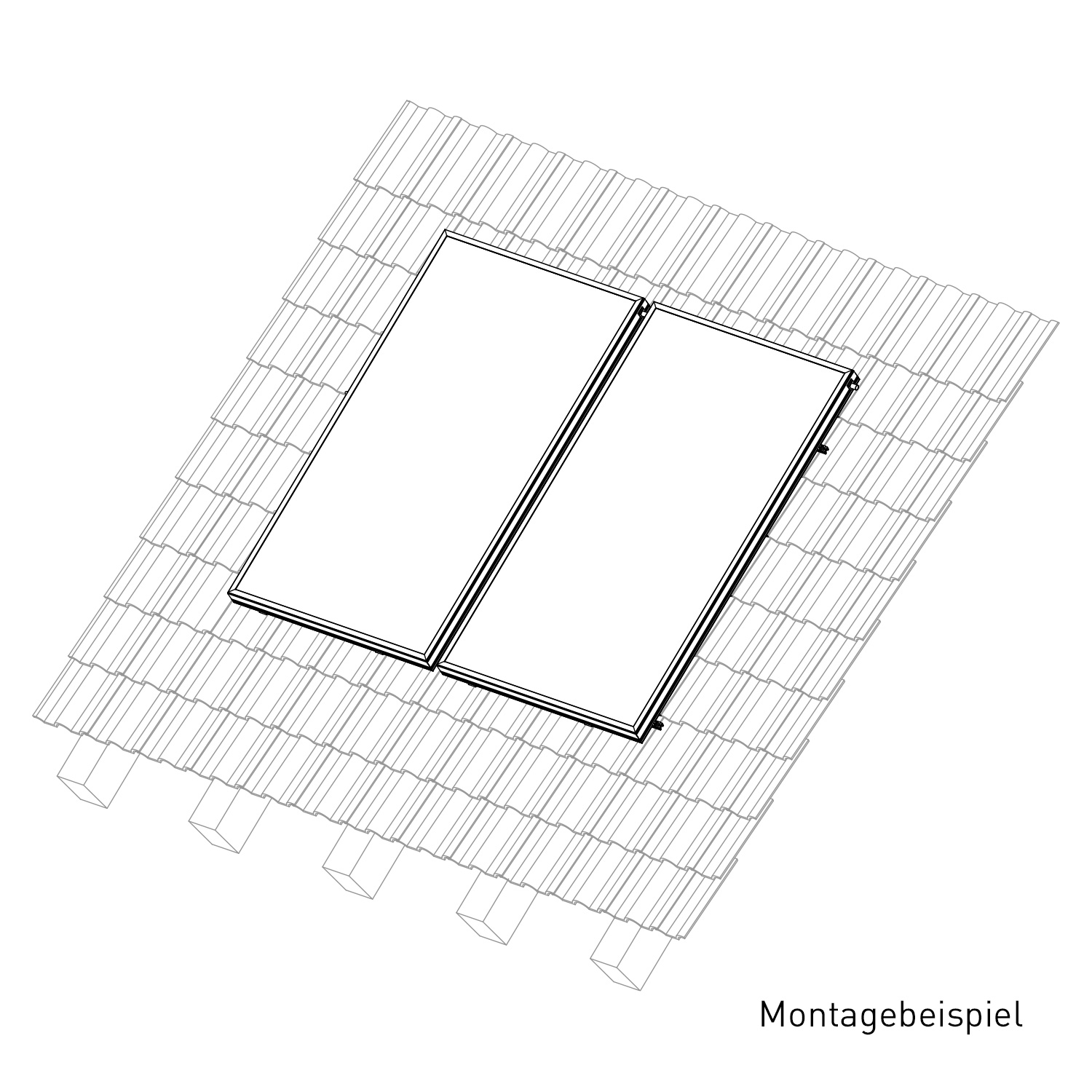 Sunex Standard Schrägdachmontageset 25-60 Grad für 2 Flachkollektoren AMP 2.0