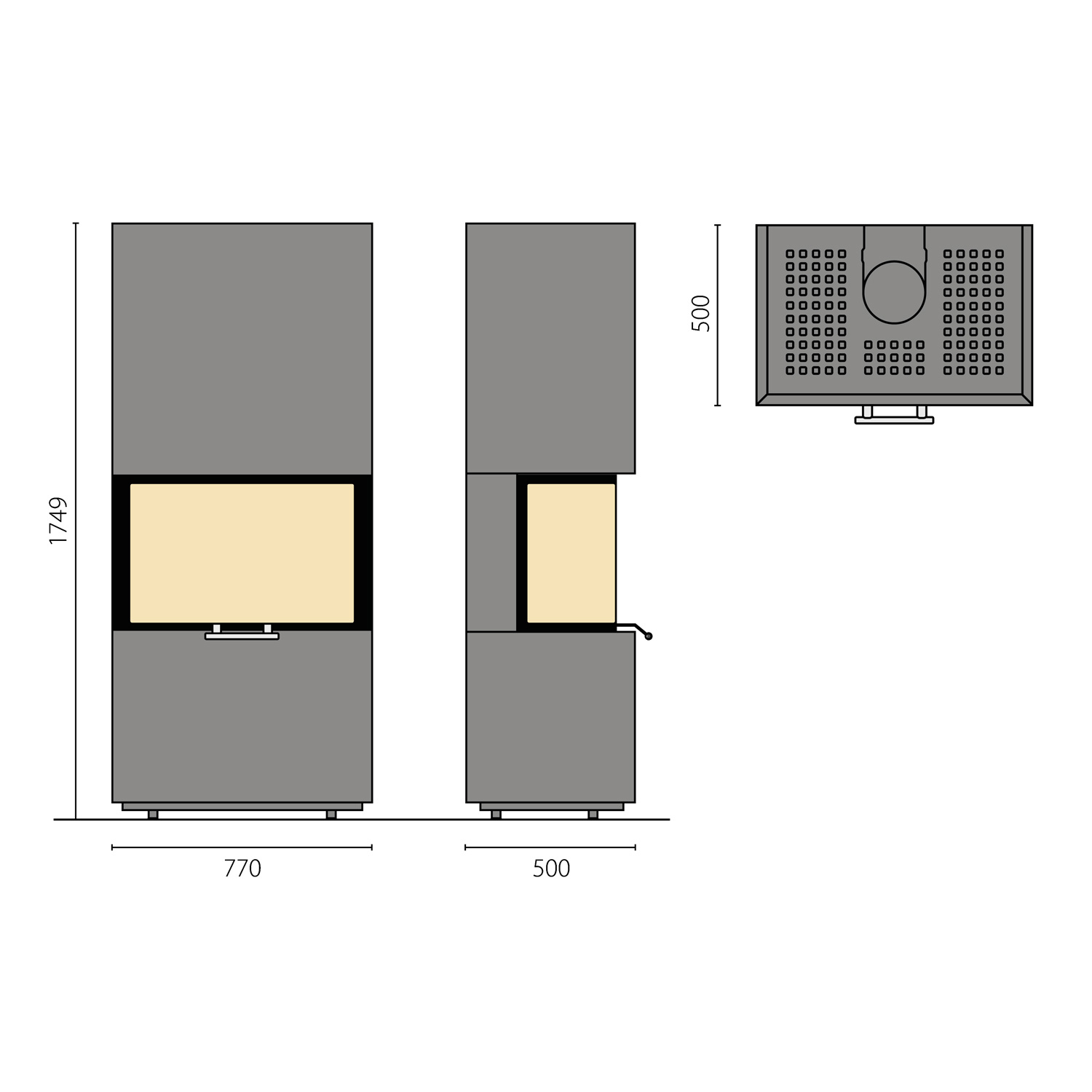 Olsberg Osorno TopStone Kaminofen Naturstein Gabbro nero ferrara linea-retta + 1 m³ Kaminholz gratis