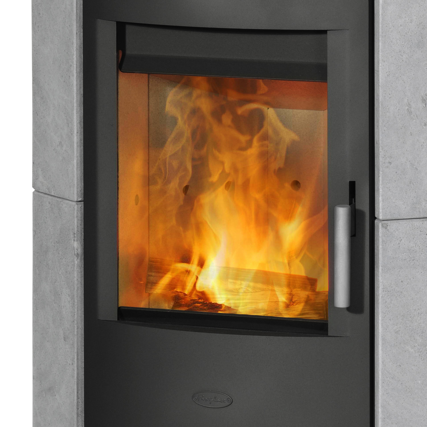 Fireplace Malta Eckkaminofen Stahl Schwarz | Speckstein