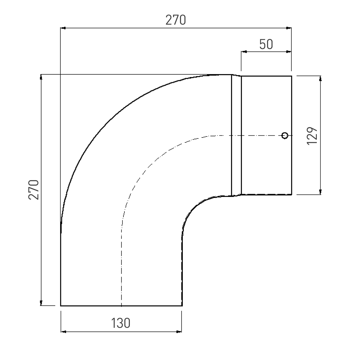 Raik Rauchrohrbogen / Ofenrohrbogen Emaille 130mm - 90° Bogen glatt Elfenbein