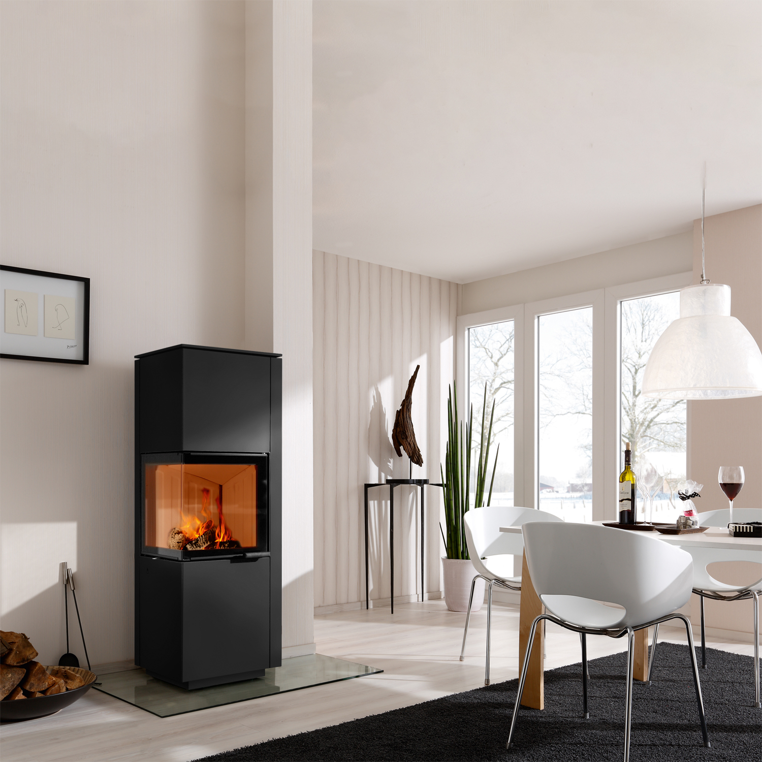 Spartherm Piko H2O wasserführender Kaminofen Nero