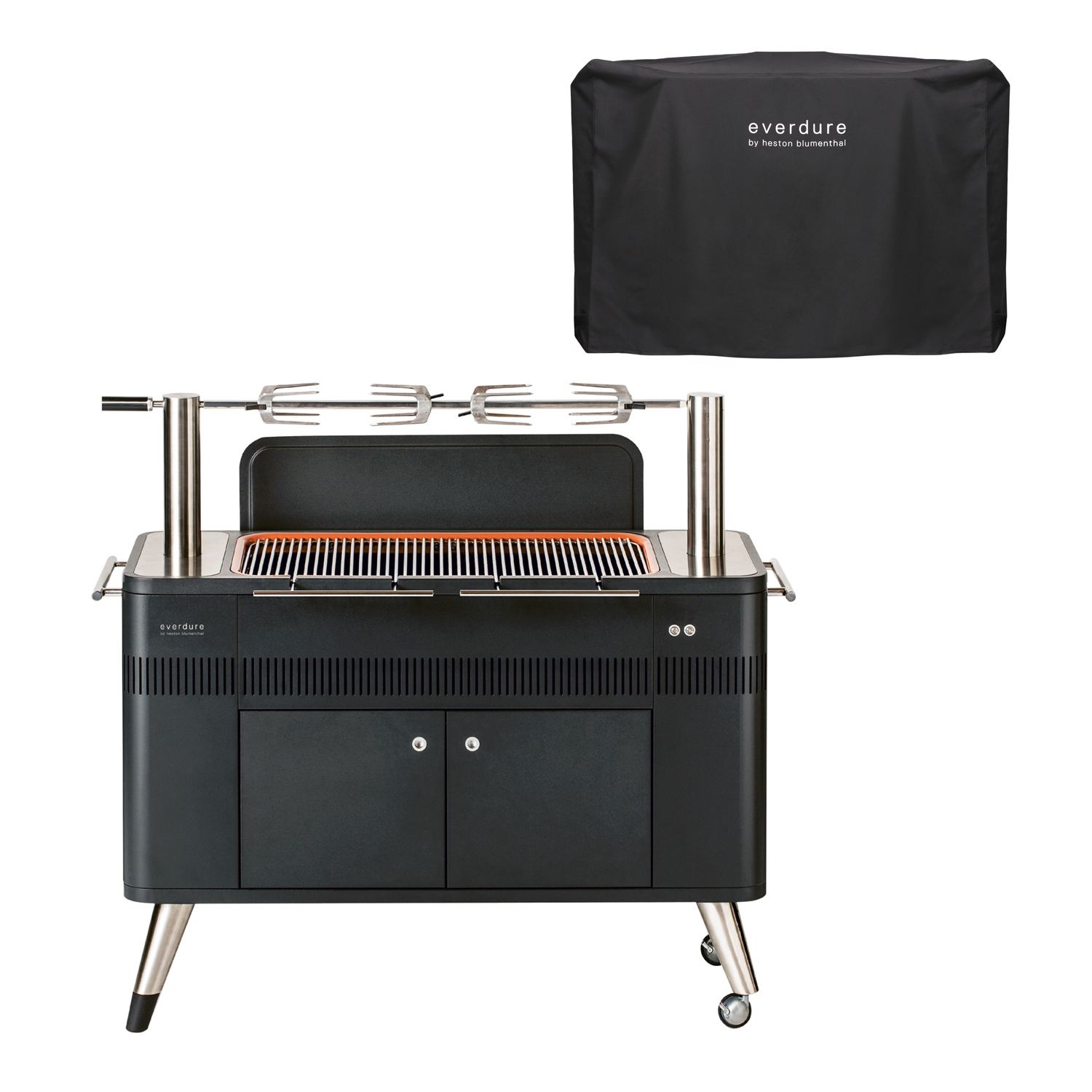 Everdure HUB Holzkohlegrill + Abdeckhaube