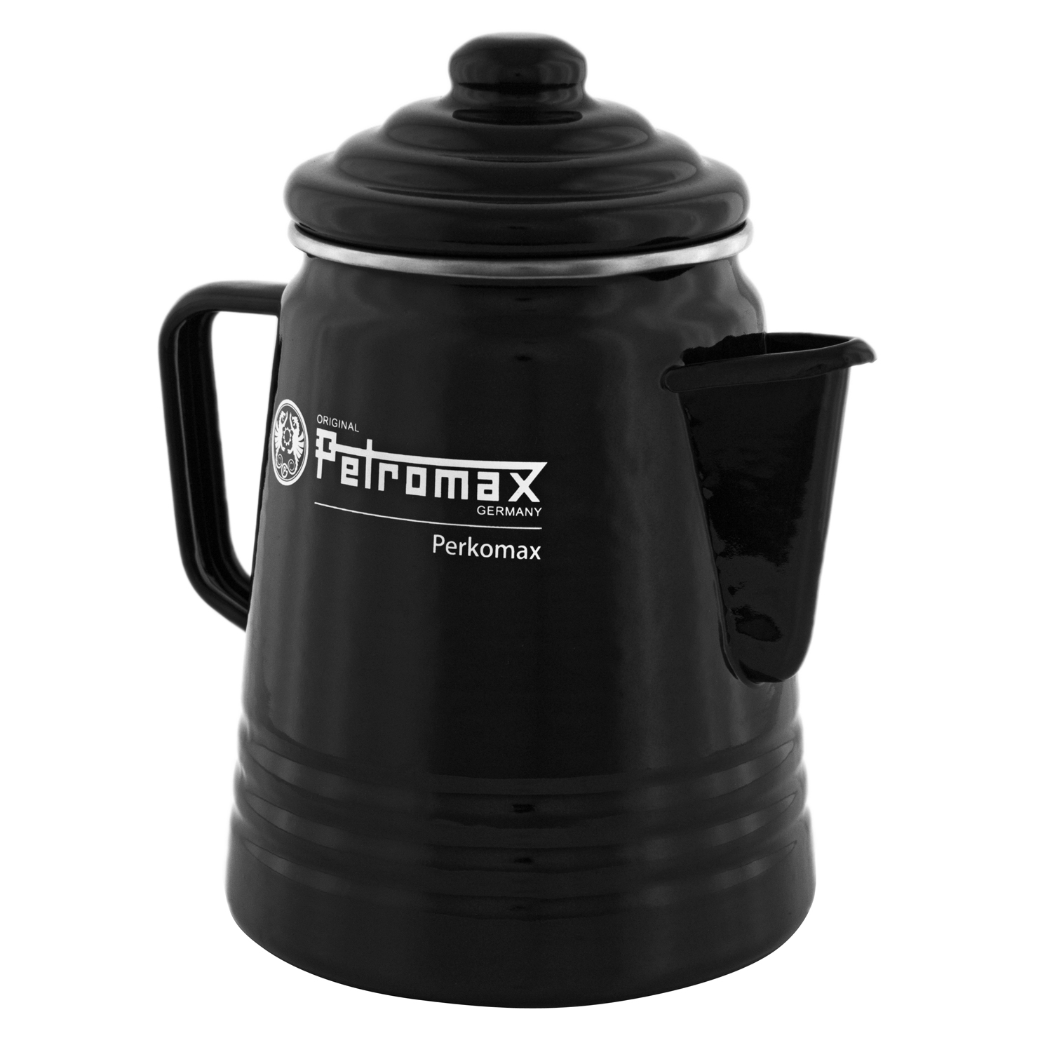 Petromax Perkolator Perkomax + 2 Emaille-Becher Schwarz