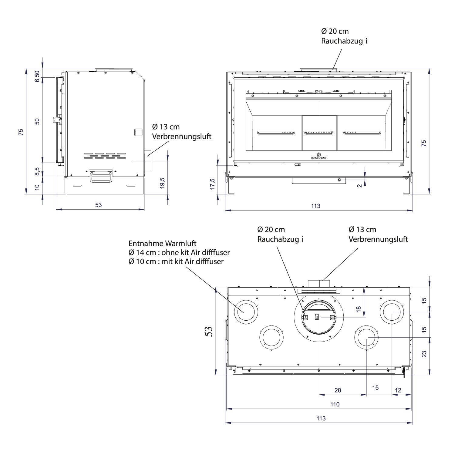 Edilkamin Screen EVO 100 Kamineinsatz