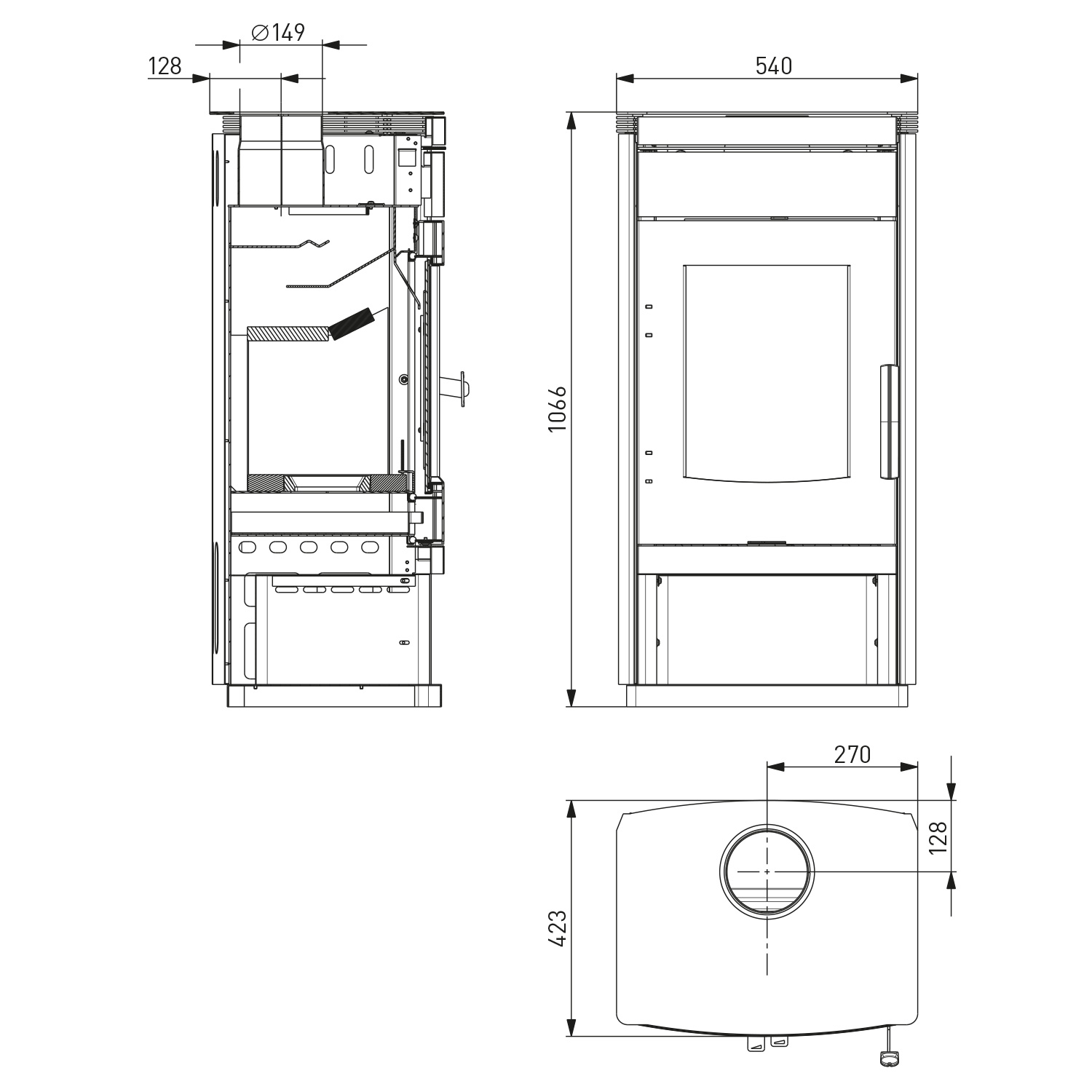 Haas+Sohn Montegrotto II Kaminofen Schwarz / Kalkstein