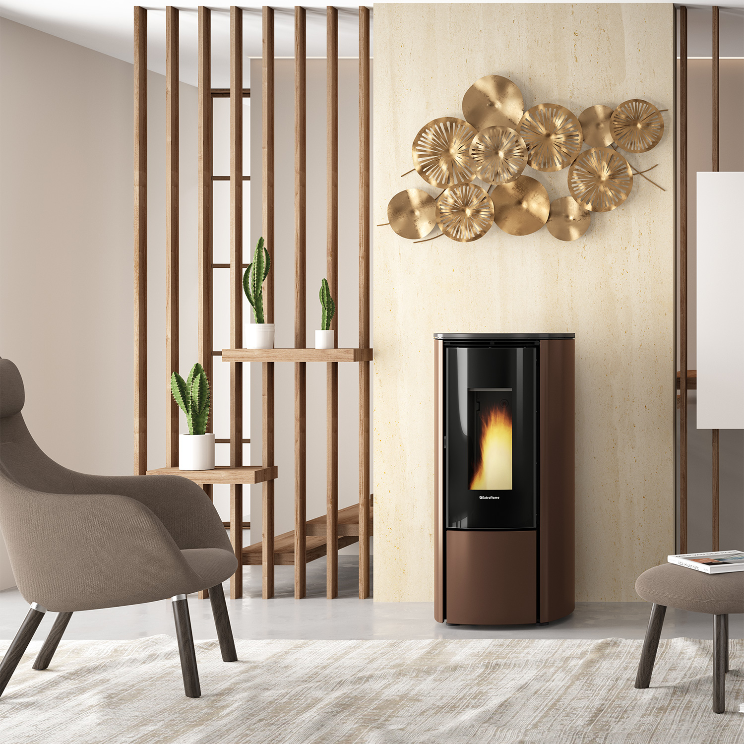 Extraflame Evolution Line Katia 9 Pelletofen Stahl Bronze