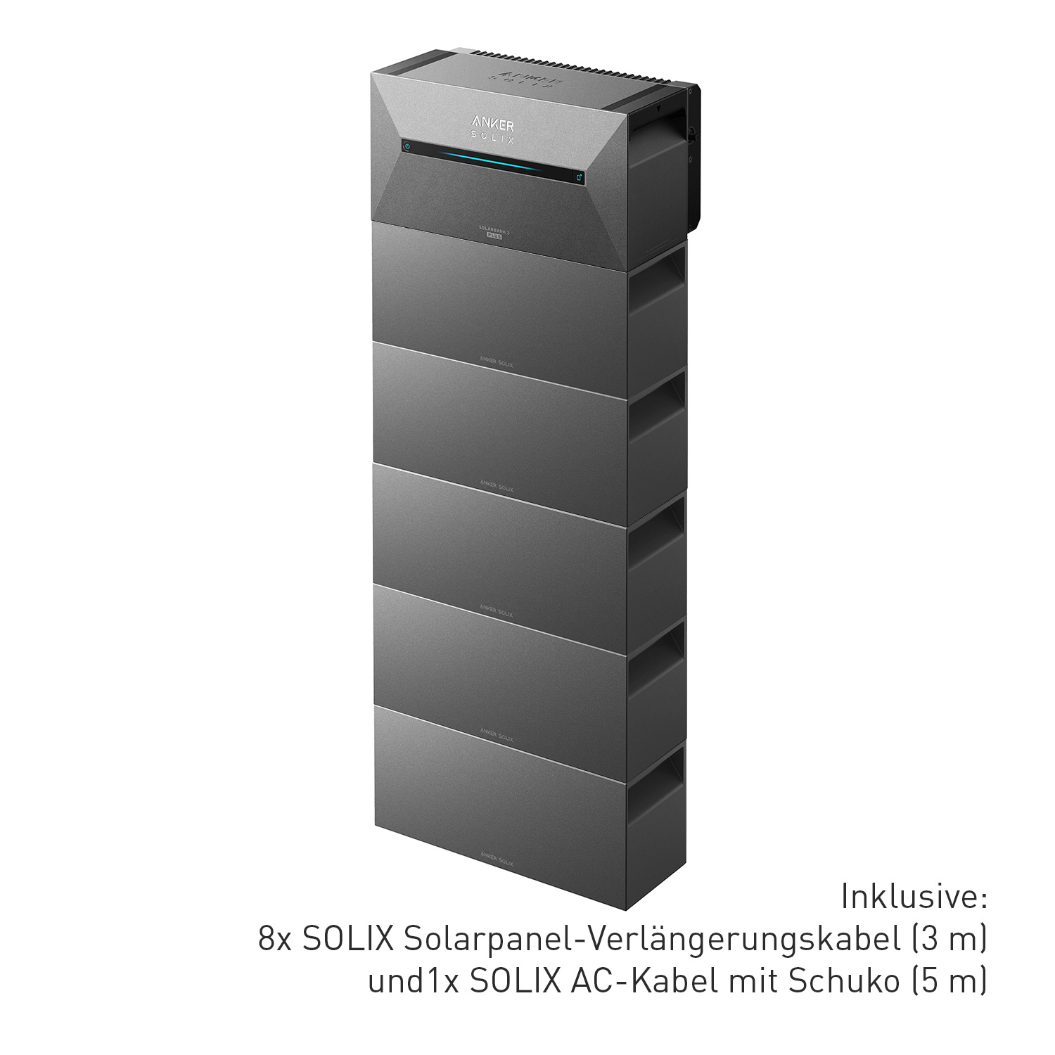 Anker SOLIX Solarbank 2 E1600 PRO Balkon-Stromspeichersystem + 5x BP1600 Erweiterungsakku