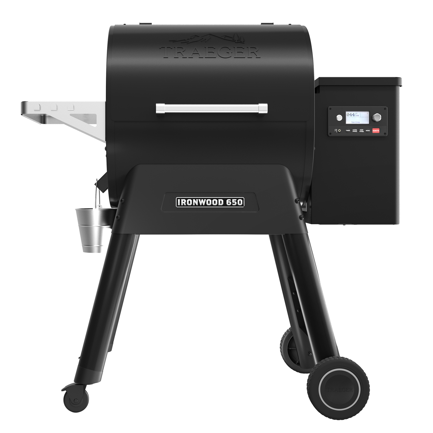 Traeger IRONWOOD 650 Pellet Grill schwarz inkl. Abdeckhaube, Ablaufblech-Schutzfolie + Hartholz Pellets Cherry 9 kg