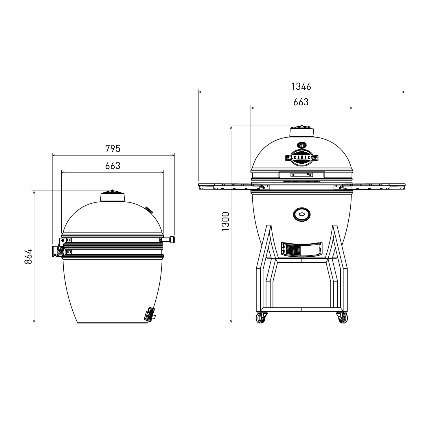 Yakiniku Keramik Grill Kamado XL 22" mit Gestell inkl. Pro-Set