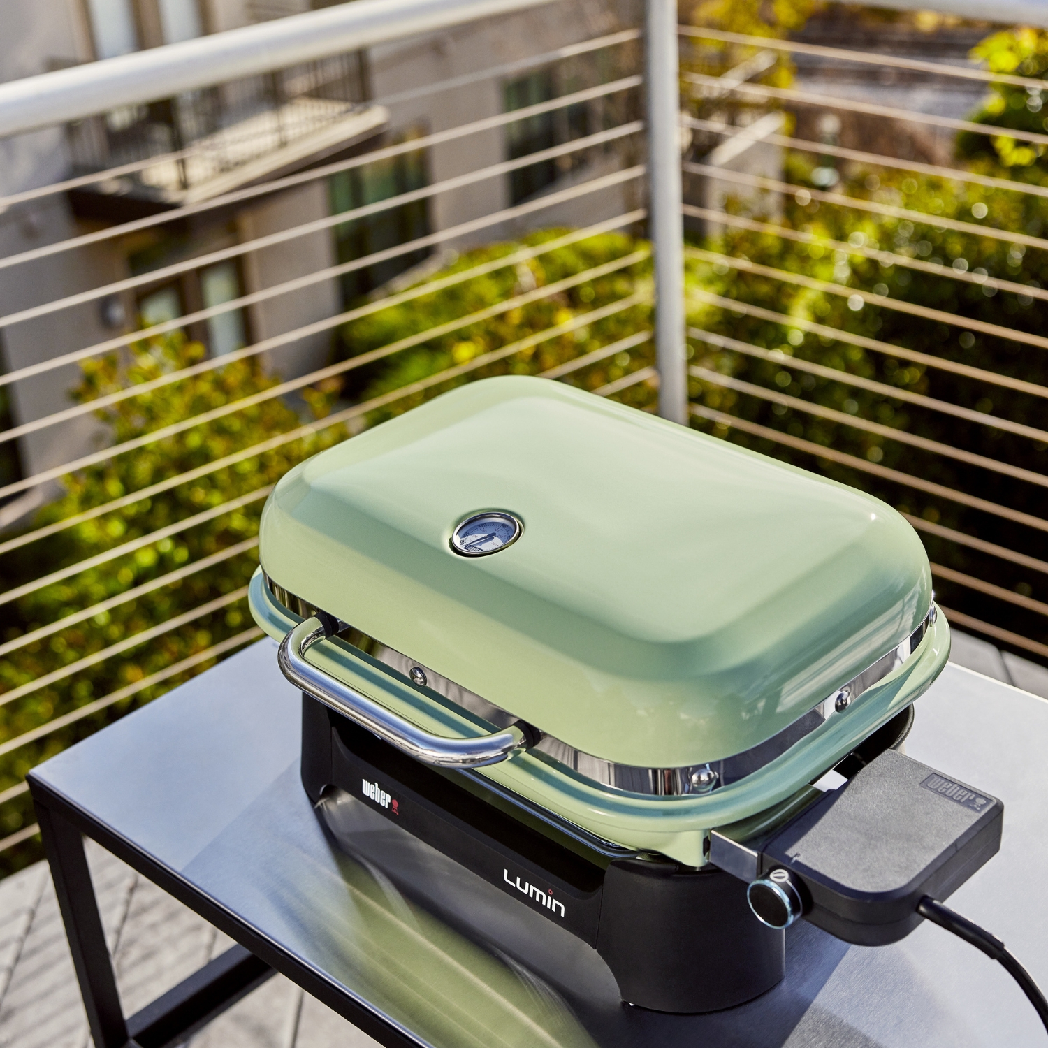 Weber Lumin Elektro-Tischgrill Mintgrün