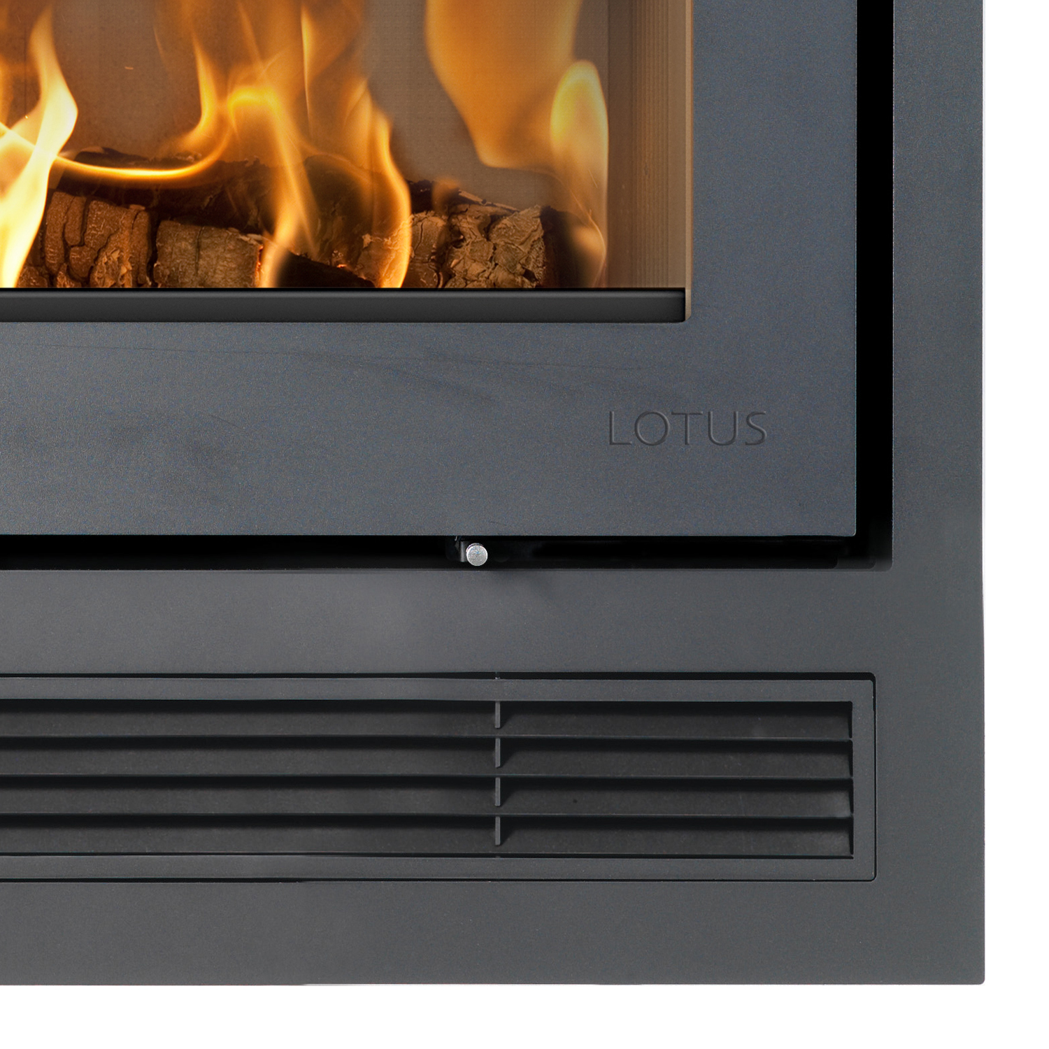 Lotus H470 W Air Kamineinsatz Grau / Scharniere links