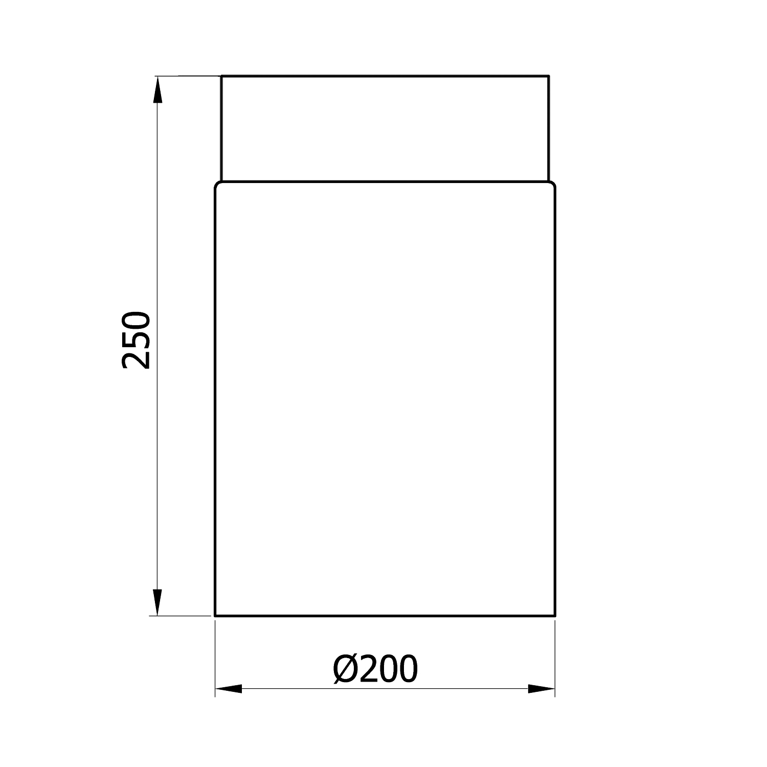 Raik Rauchrohr / Ofenrohr 200mm - 250mm schwarz