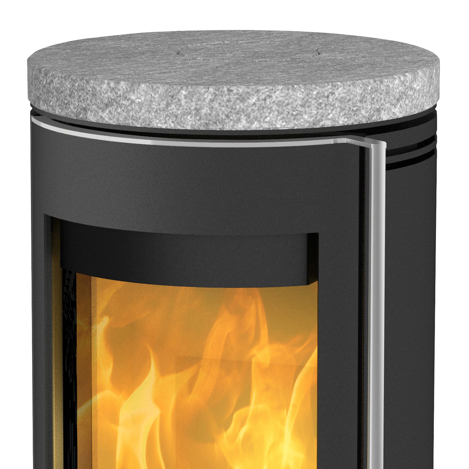 Fireplace Rondale Kaminofen Stahl Schwarz | Topplatte Speckstein