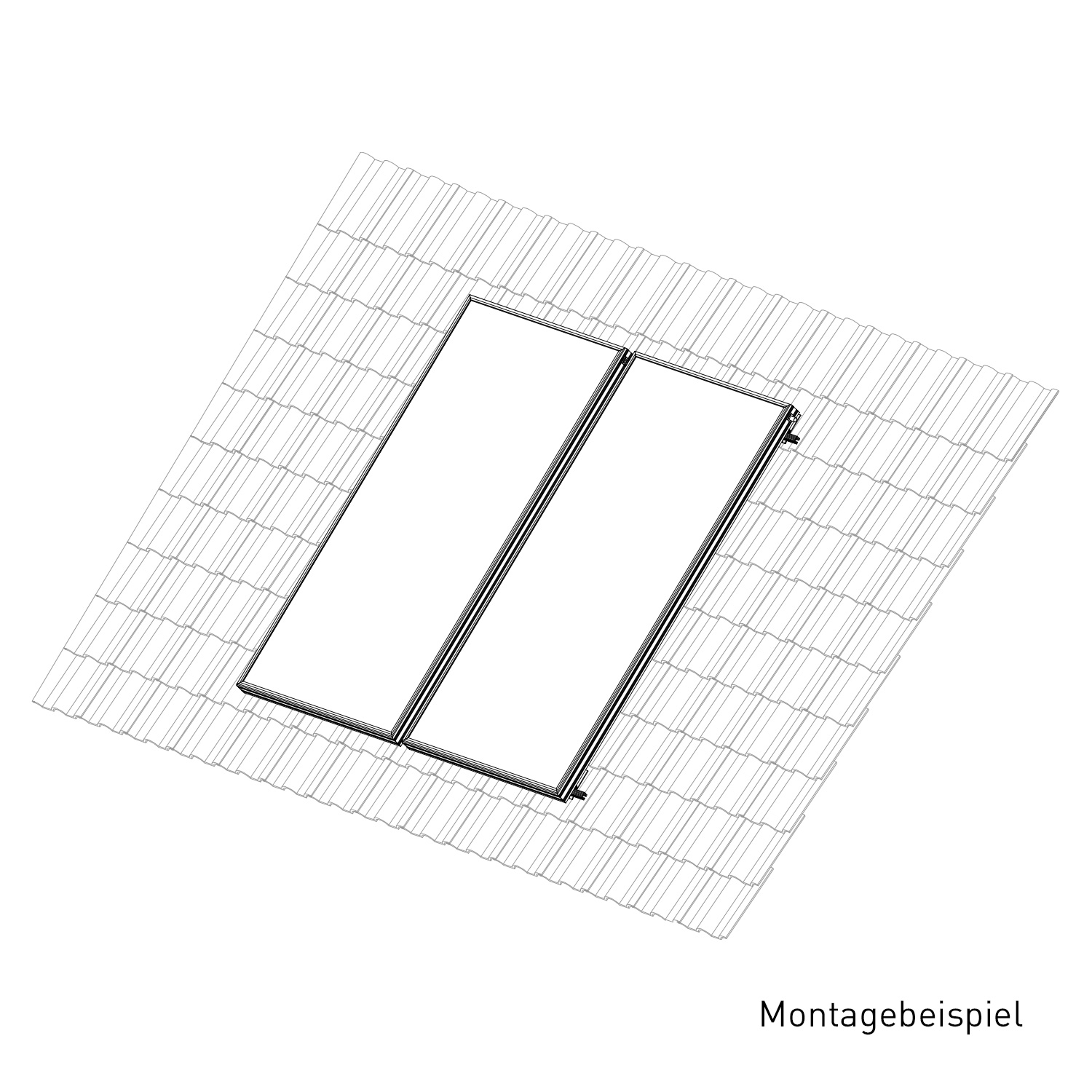 Sunex Standard Schrägdachmontageset 25-60 Grad für 2 Flachkollektoren Basicx 2.0