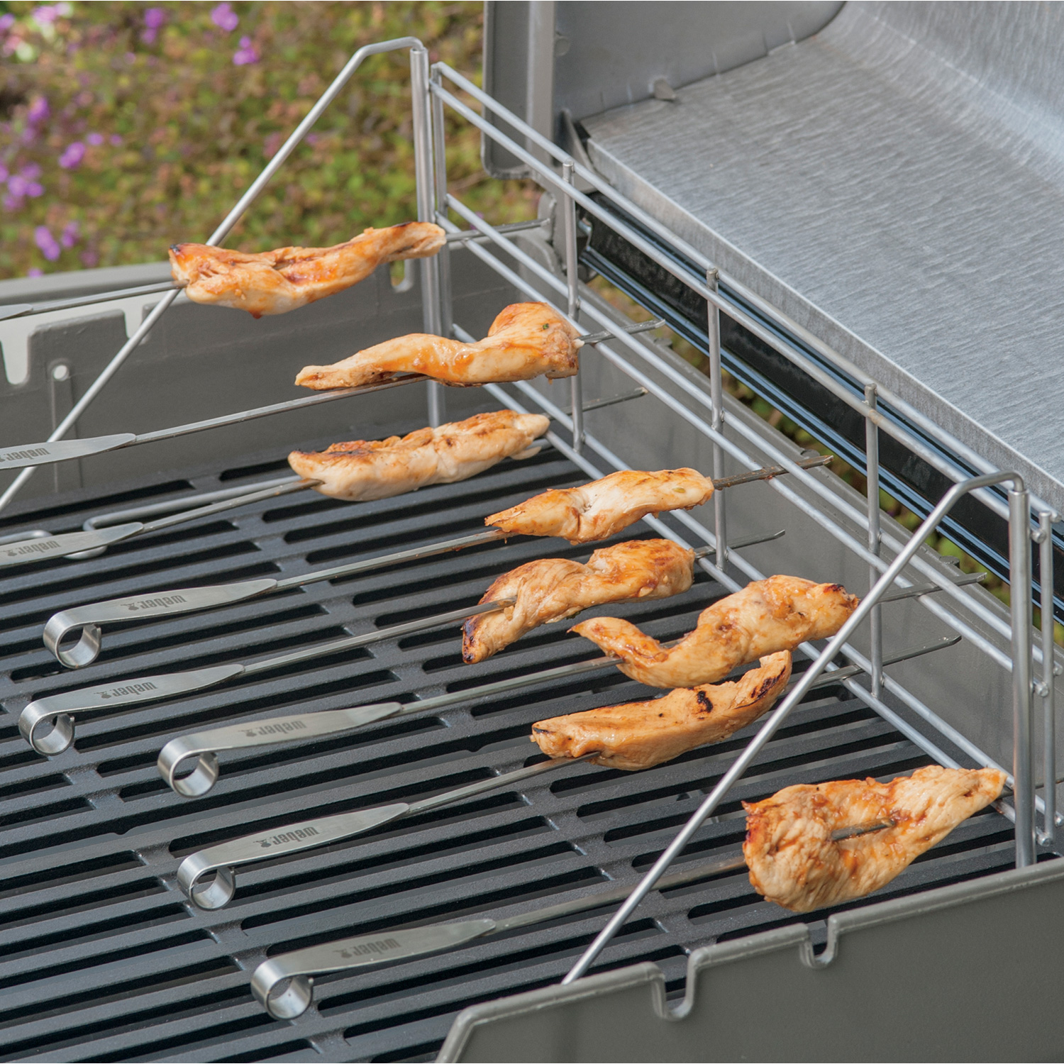 Weber Elevations-Tiered-Grilling-System Edelstahl mit Grillspießen