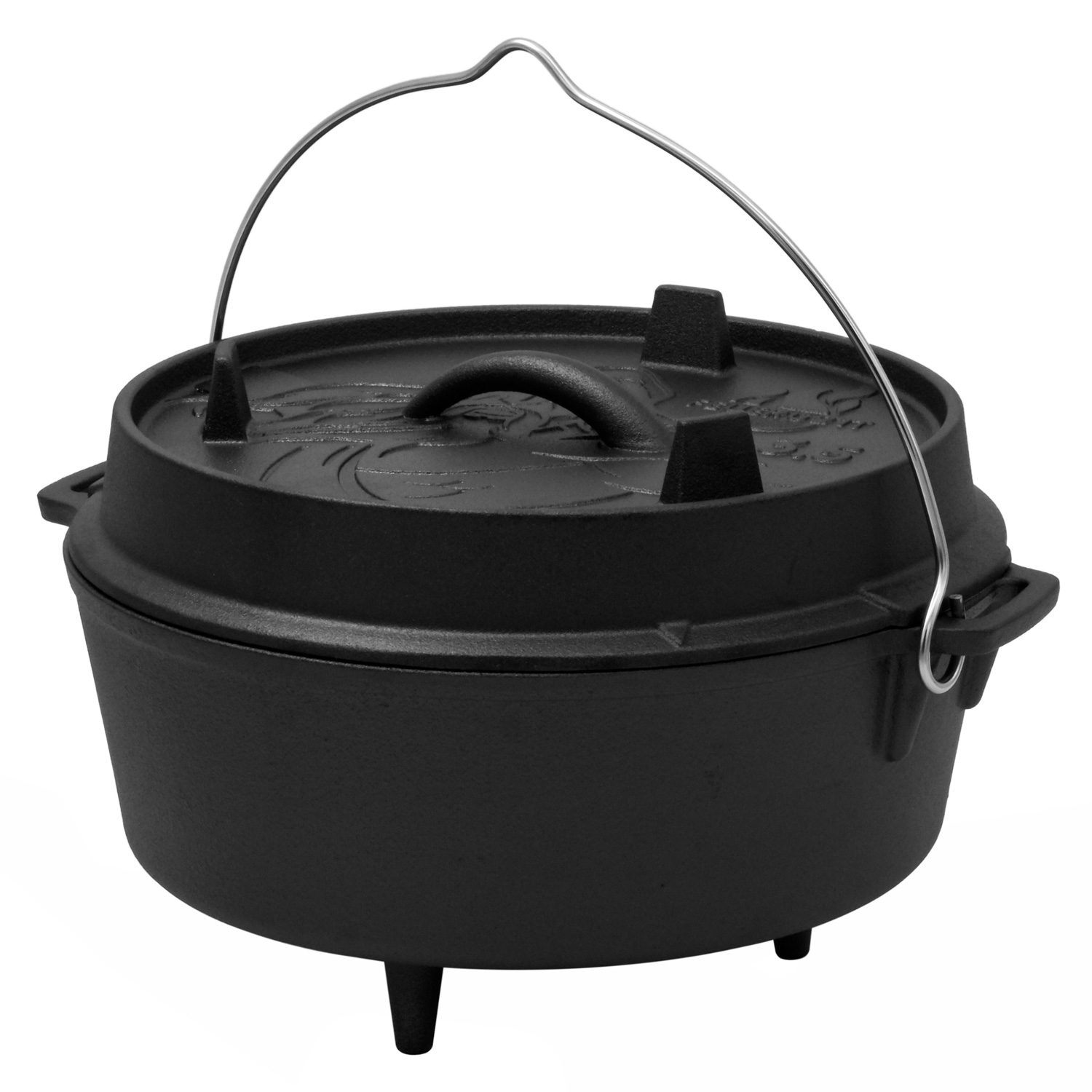 FEUERGOTT Dutch Oven 3,5 l mit Füßen + Solo Stove Pot 1800 + Feueranzünder