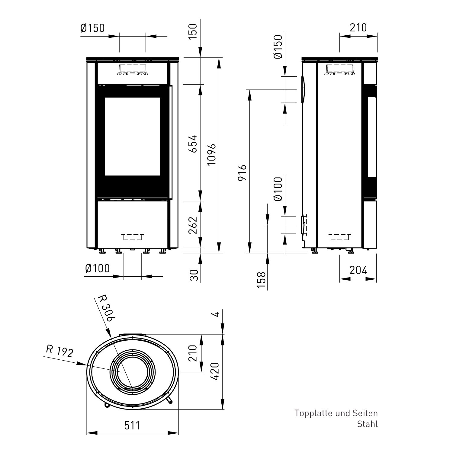 Spartherm Senso S Kaminofen Nero / Nero