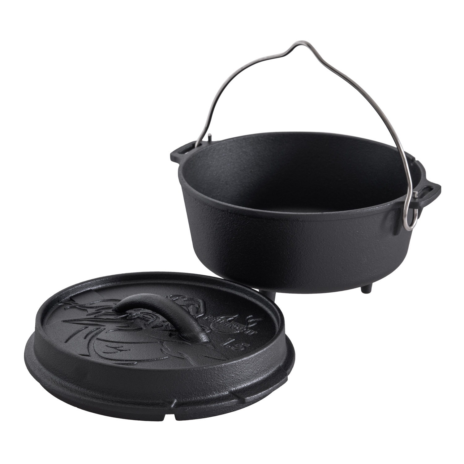 FEUERGOTT Dutch Oven 1,5 l mit Füßen