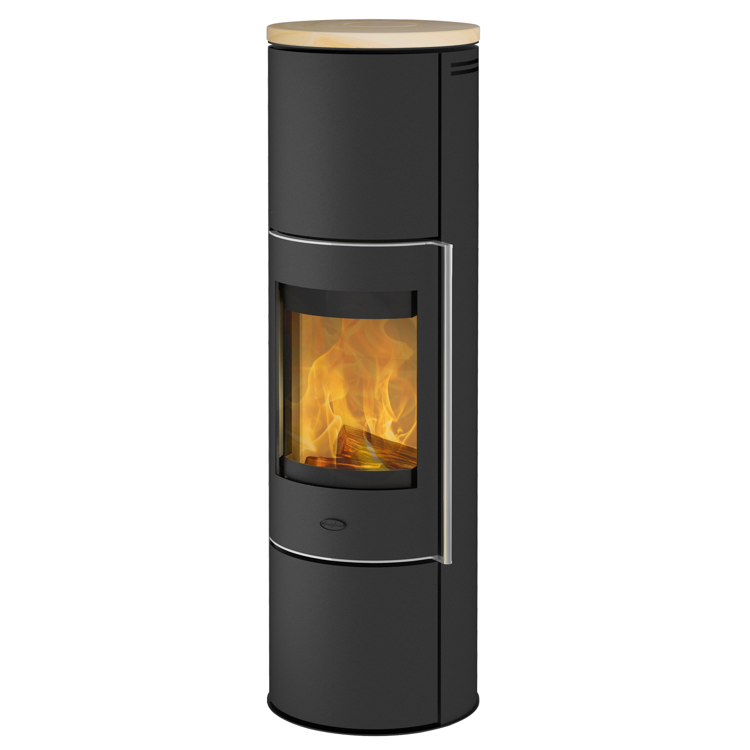 Fireplace Perondi Kaminofen RLU Stahl Schwarz | Topplatte Sandstein