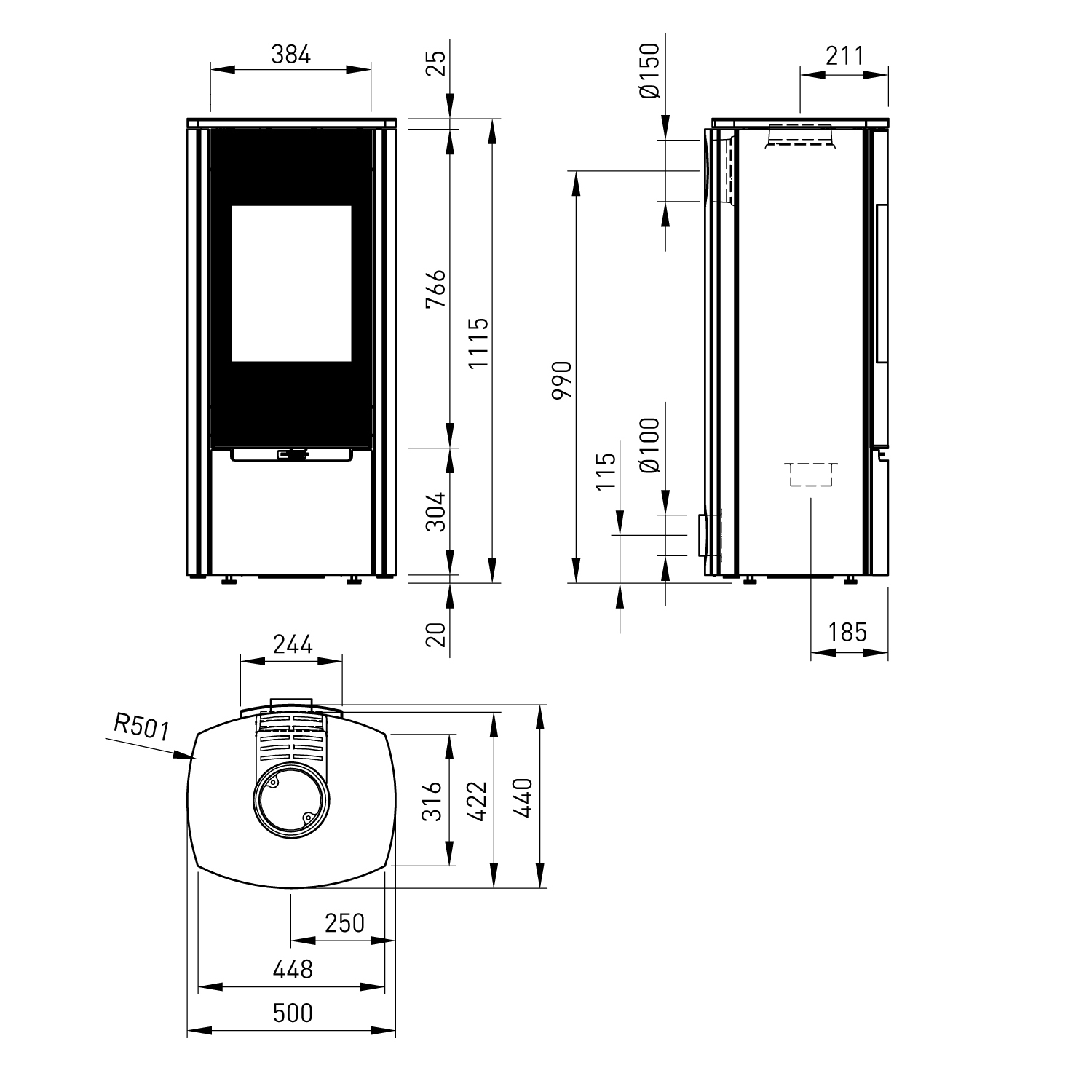 Spartherm Stovo S plus Kaminofen Perle