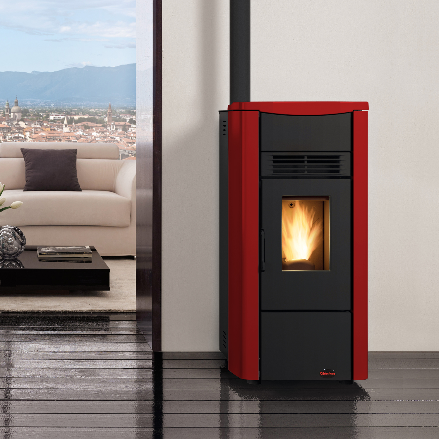 Extraflame Giusy Plus EVO 2.0 Pelletofen Stahl Bordeaux