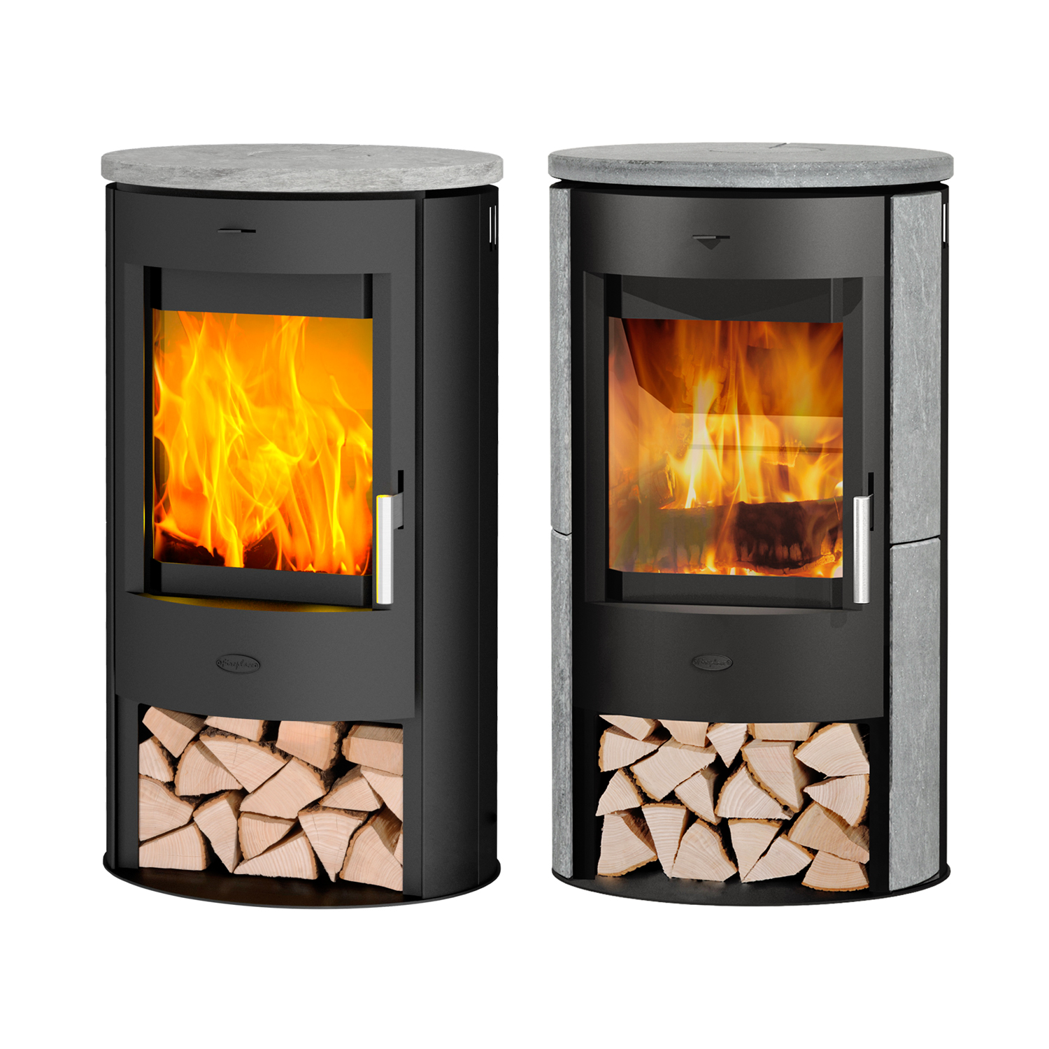 Fireplace Zaria Kaminofen Stahl Schwarz | Speckstein